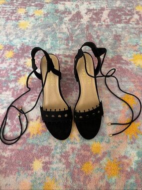 Coconuts by Matisse Black Suede Lace-Up Open Toe Sandals